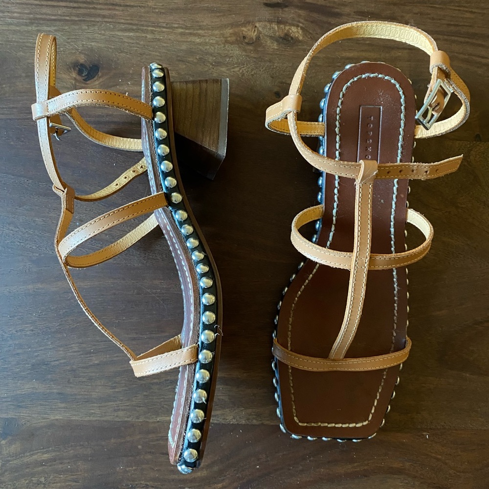 Topshop Strappy Studded Sandals Size 7